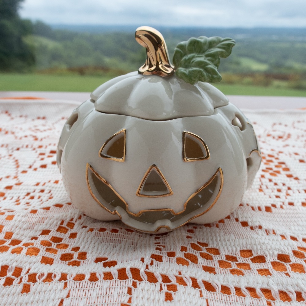 Lenox Porcelain Halloween Jack-O-Lantern Votive